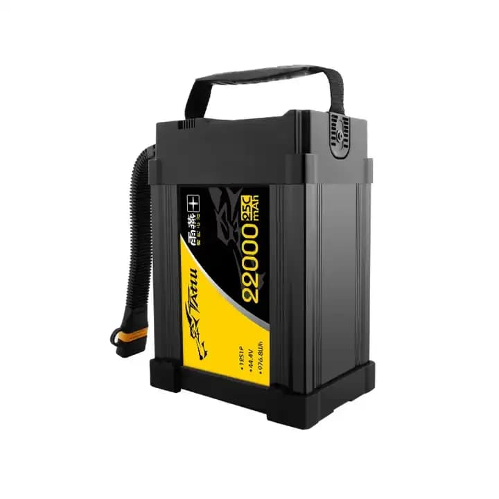 Batteria intelligente TATTU 22000mAh 44.4V 12s con connettore AS150, batteria al litio per parti del telaio di droni agricoli per irrorazione.