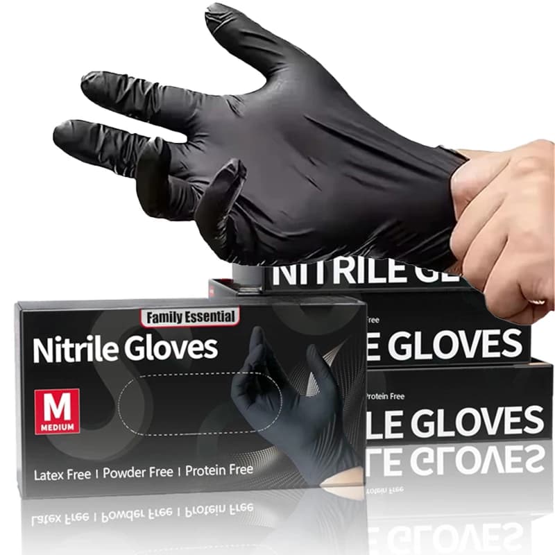 Guanti in nitrile neri da 10/50/100 pezzi, guanti monouso per la pulizia della cucina, manutenzione dei veicoli, impermeabilizzazione, anti-sporco