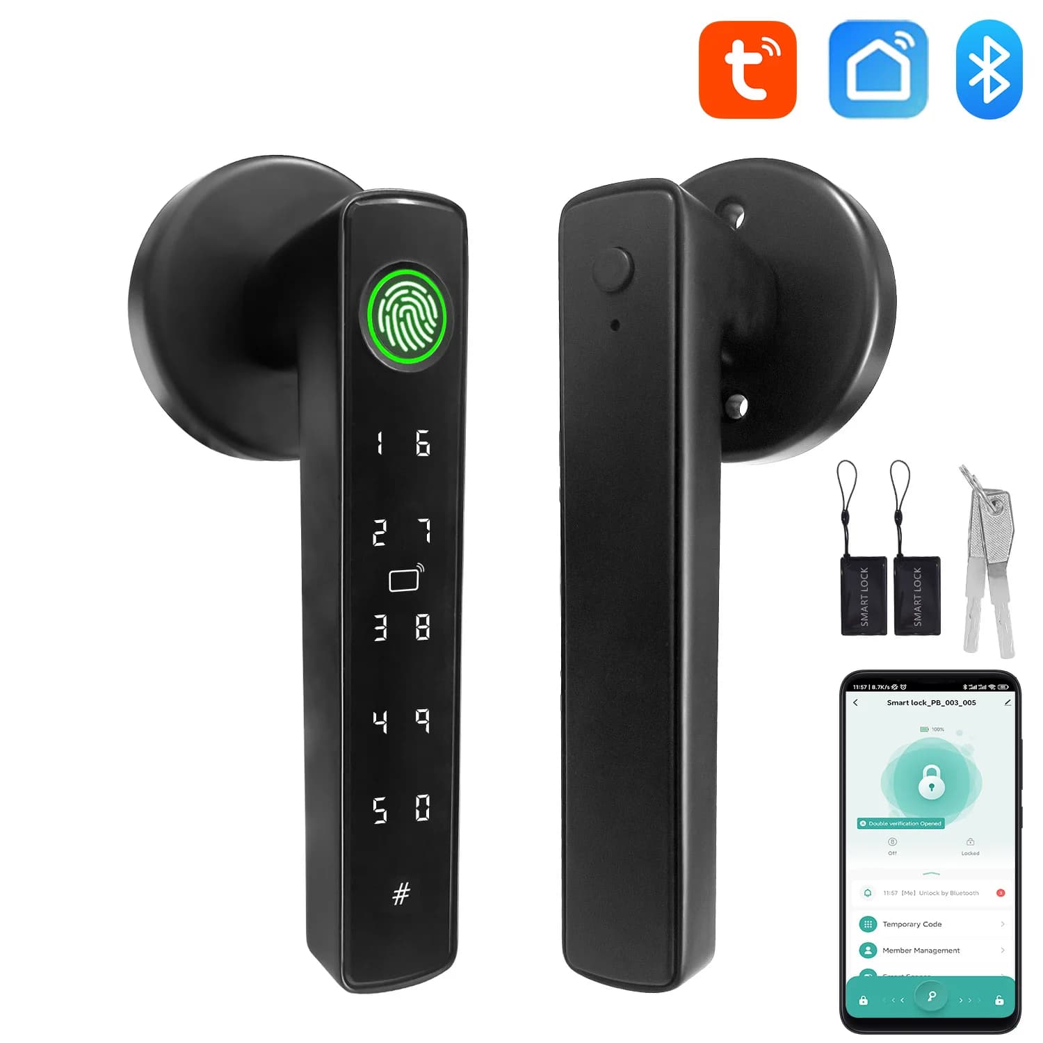 Serratura Intelligente Bluetooth Tuya, Serratura Elettronica Biometrica, Kit Casa Intelligente, Automazione Domestica, Protezione Casa, Controllo Smart Life