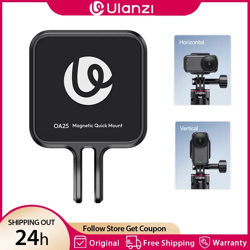Ulanzi OA25 Magnetic Adapter for DJI OSMO Nano Action Camera for Tripod Neck Holder Vlog Cycling Horizon and Vertical Shooting