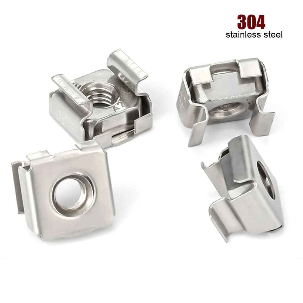 1/2/5/10pcs M4 M5 M6 M8 M10 M12 A2-70 304 In Acciaio Inox Piazza Clip Galleggiante Cassetta Gabbia Dado Server Armadio Scaffale Rack di Montaggio