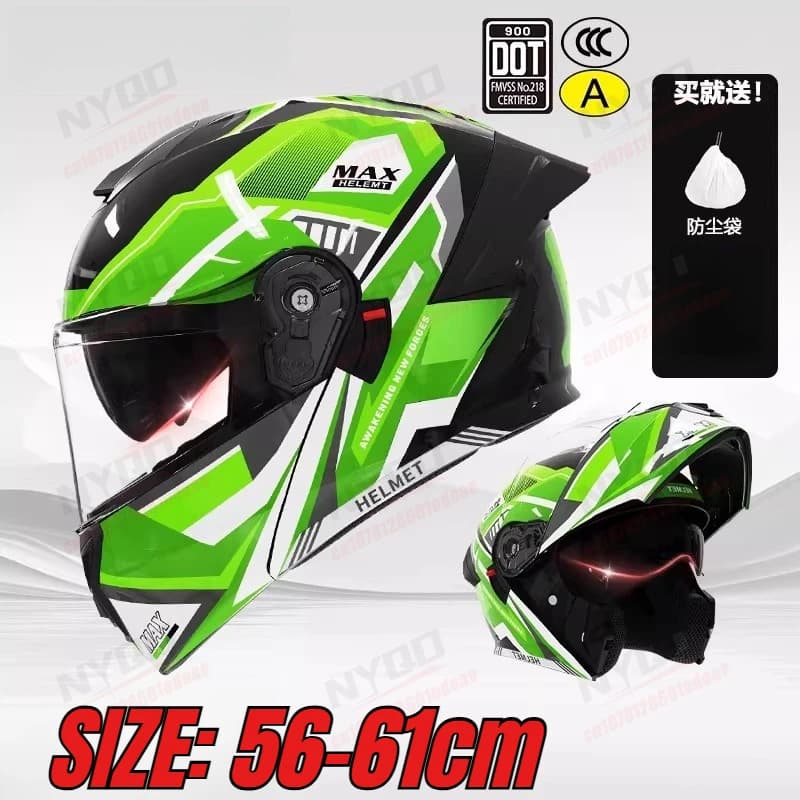 Motorcycle Helmet Modular DOT Unisex Certificate for All Seasons, Electric Bike Safety Helmet