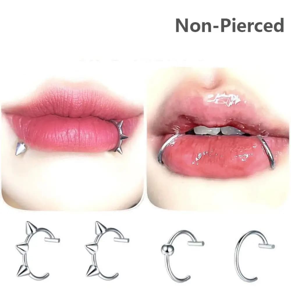1PC Cool anello al naso finto in acciaio inossidabile Non forato Hip Hop Hoop anelli del setto Piercing al naso finto
