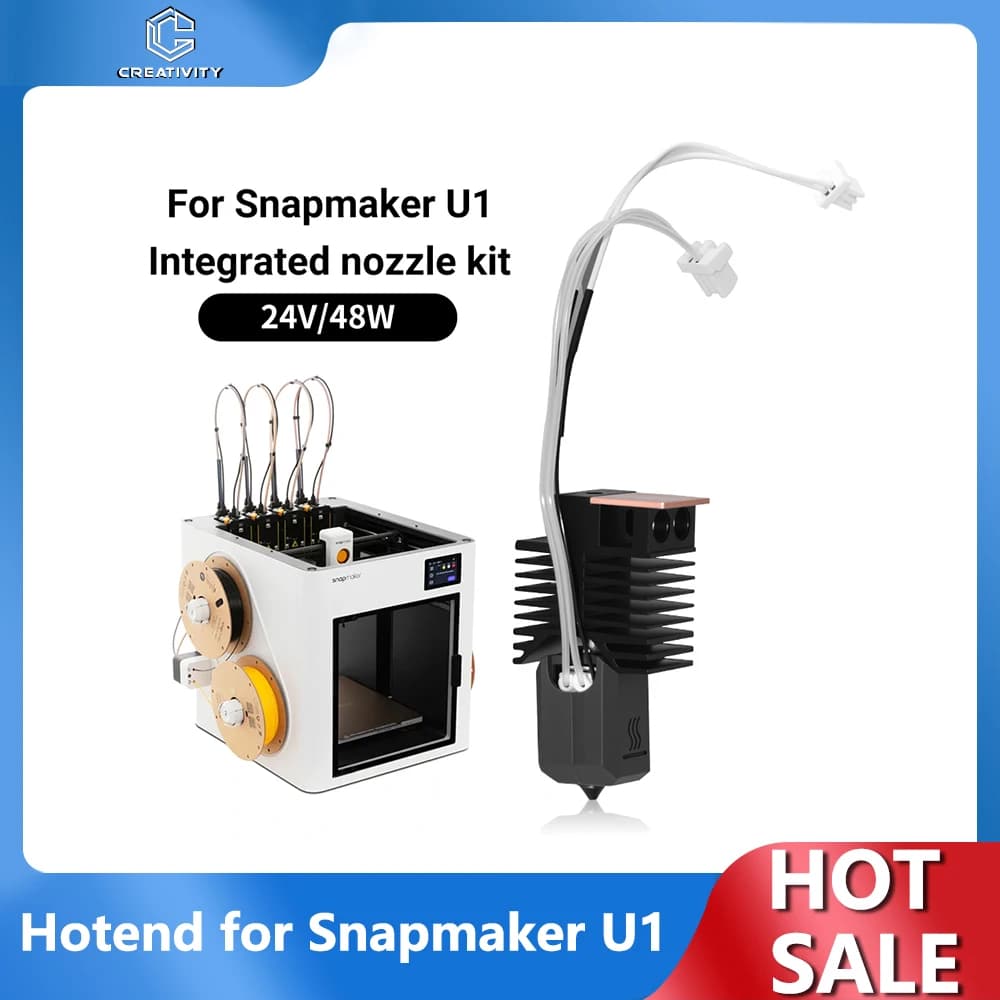 Hotend 0.2/0.4/0.6/0.8mm for Snapmaker U1, Hotend Kit Fully Assembled Plug & Play with Ceramic Block, 3D Printer SnapmakerU1