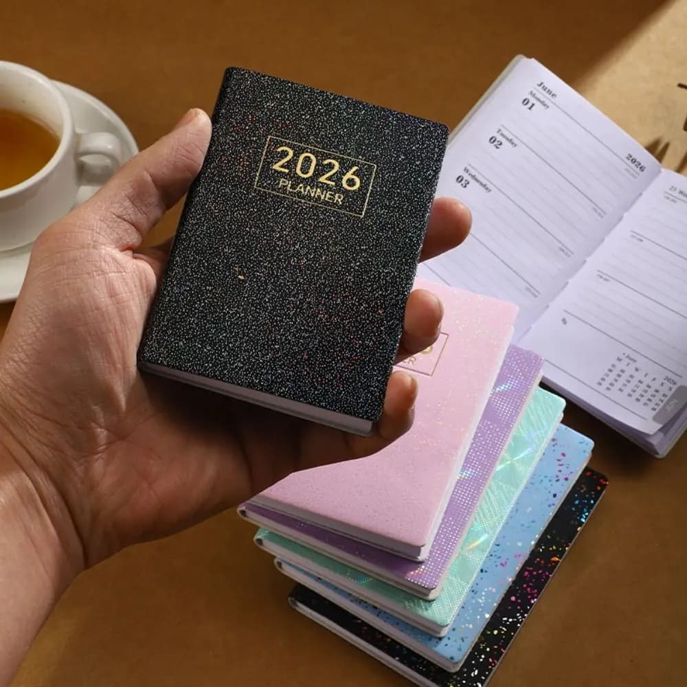 Agenda portatile A7 2026 tascabile con calendario, libro di appuntamenti, diario settimanale, ufficio scolastico