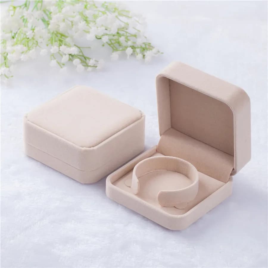 Scatola per braccialetti in velluto Scatole per gioielli per collane di alta qualità Custodia per braccialetti Proposta di fidanzamento Bancone per matrimoni Imballaggio per esposizione