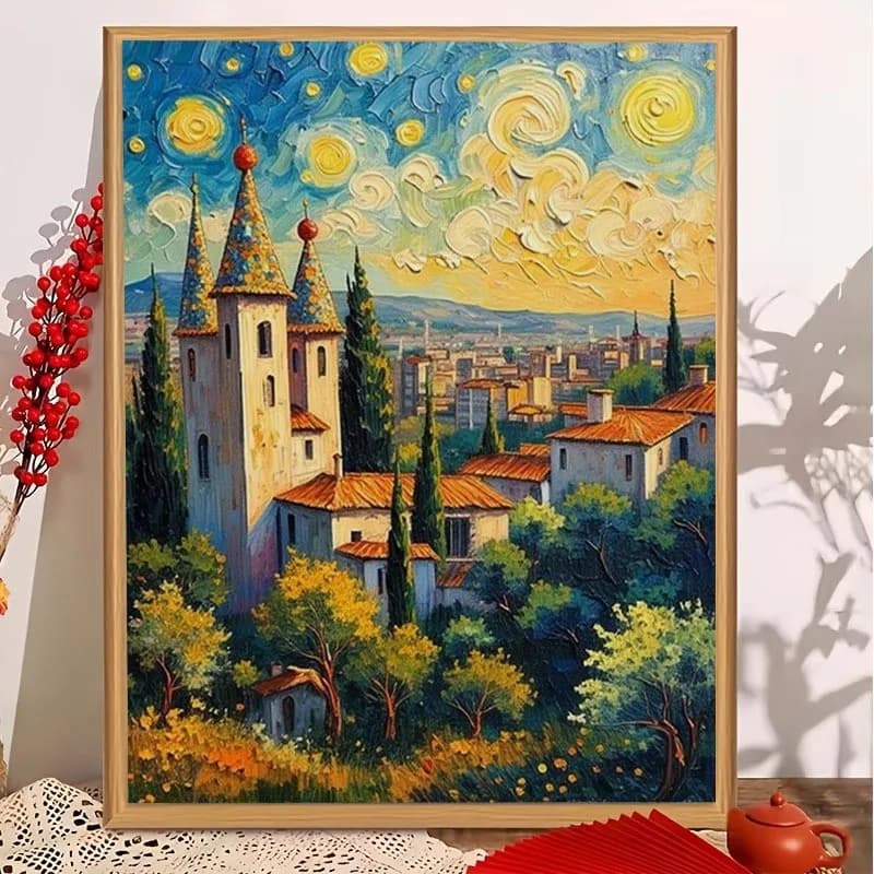 500/1000/1200/2000PCS Puzzles for Adults Dreamy Rural Scene ,Jigsaw Puzzles Brain Challenge Game Gift Home Decor