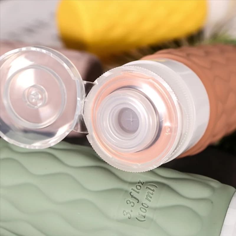 KYCOR-4 Pz 100 ml Bottiglie da viaggio in silicone Set per articoli da toeletta Per perdite comprimibili per shampoo cosmetico Crema Balsamo Lozione Sapone