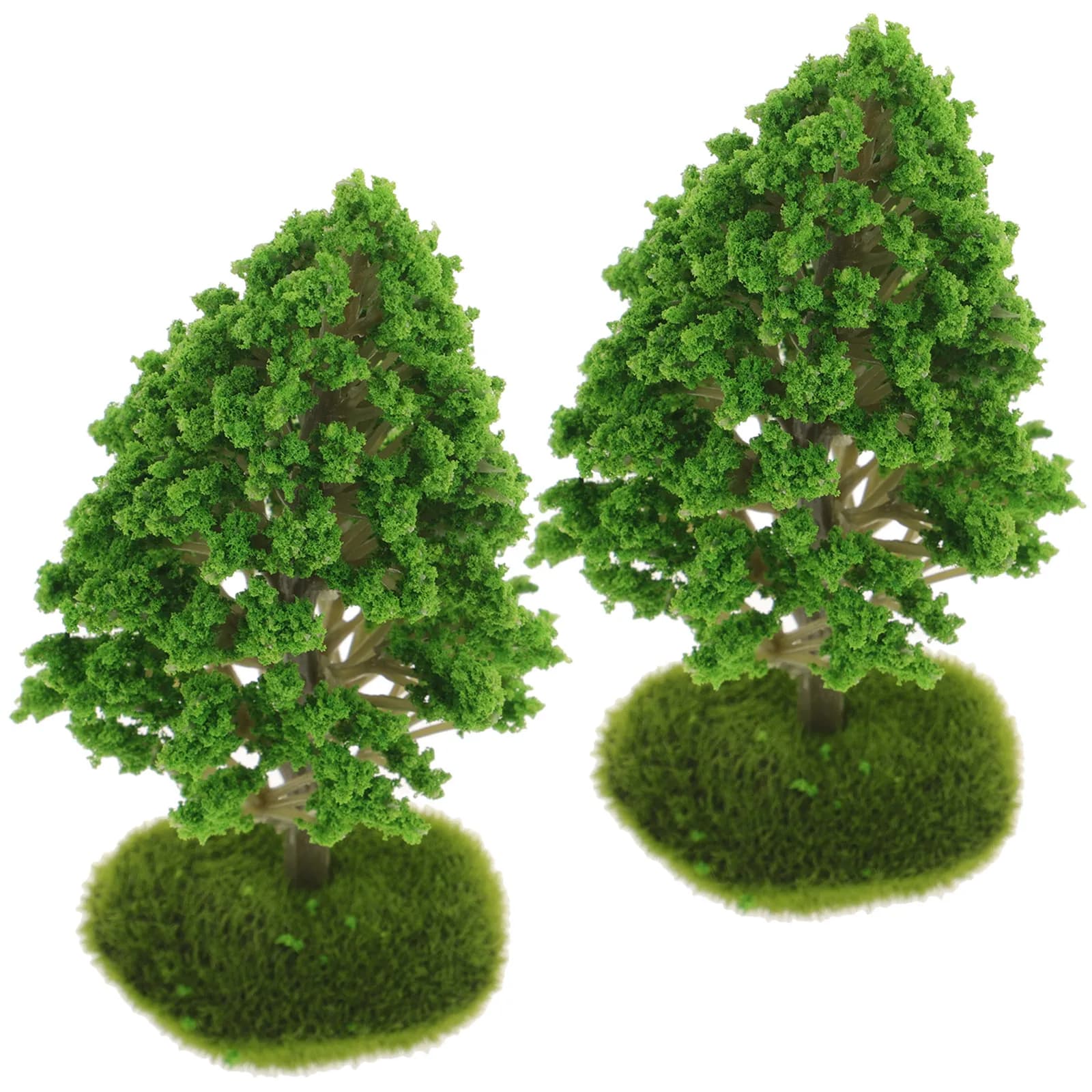 2Pcs Miniature Artificial Trees Plastic Creative Shape Micro Landscape Decor Sand Table Small Garden Plant Ornament