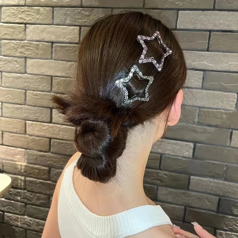 New Item Rhinstone Star Hair Clips Snap Clip Hairpins Barrettes Hair Jewelry Accessories Gifts
