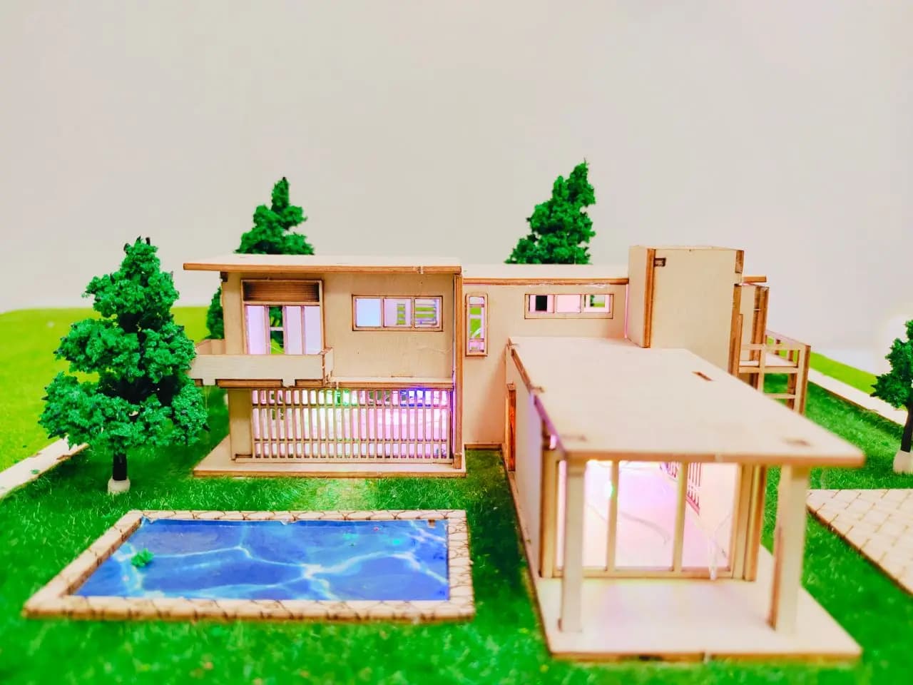 1:200 scala casa in miniatura costruttore in legno artigianato in legno architettura modello costruzione kit giardino scenario casa prefabbricata