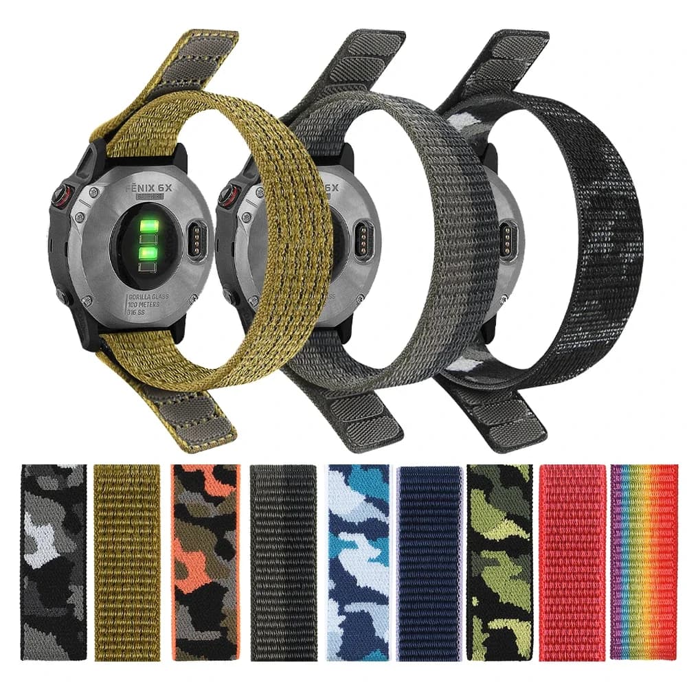 Cinturino ad anello in nylon intrecciato per Garmin Watch Forerunner 965 955 Band Approach S60 S62 S70 Band Instinct 2X 22mm 26mm Bracciale sportivo