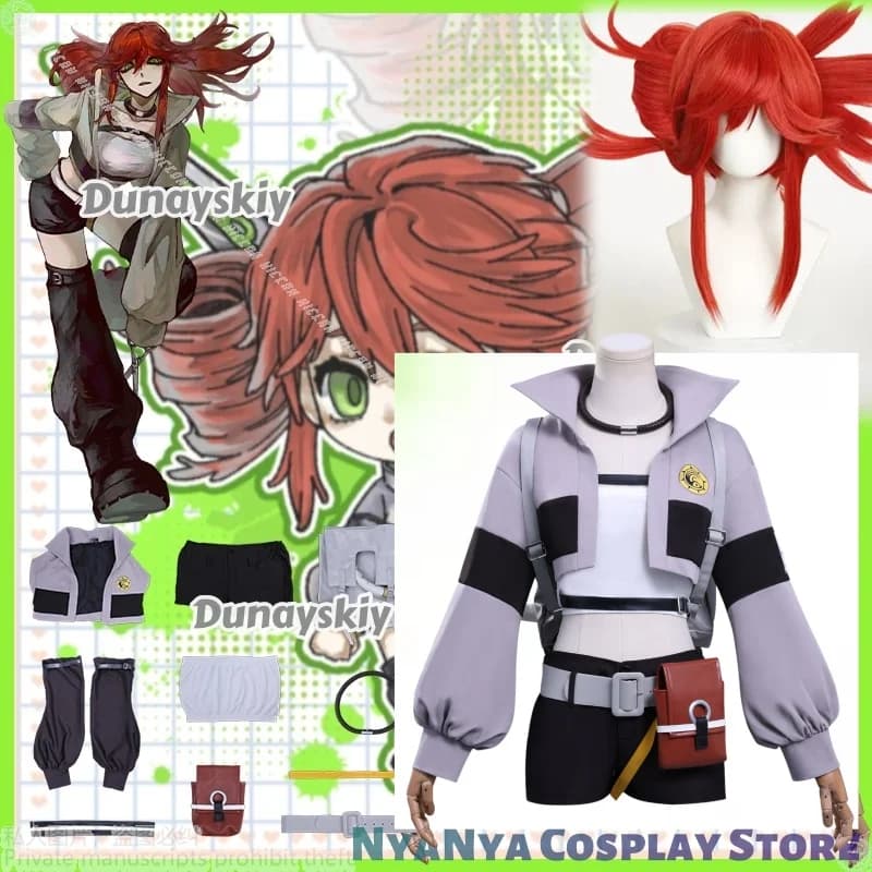 Anime Gachiakuta Riyo Reaper Jacket Cosplay Short Backpack Akuta Detergenti Halloween Costume Uniform Women's Party Girls