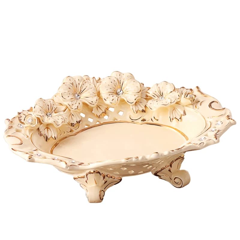 Set di piatti di frutta di grandi dimensioni in ceramica europea di lusso, piatti di frutta secca moderni e creativi, tavolino da salotto