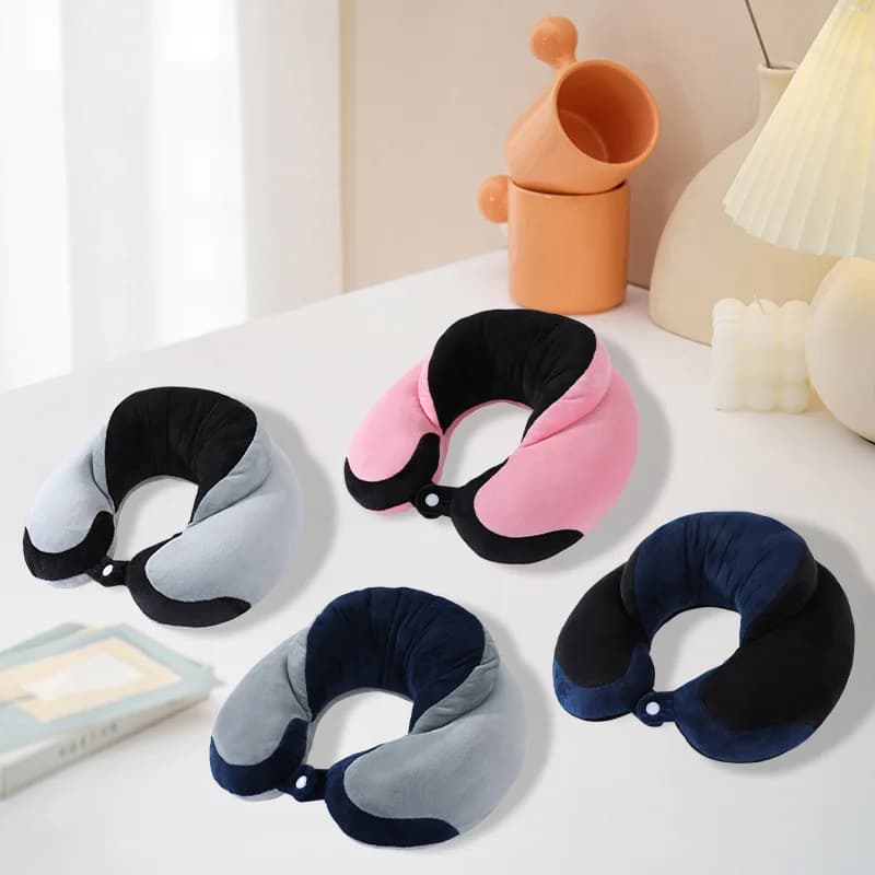 Cuscino per il Collo a Forma di U in Memory Foam, Morbido Cuscino da Viaggio, Cuscino per Dormire in Aereo, Protezione Cervicale per il Letto