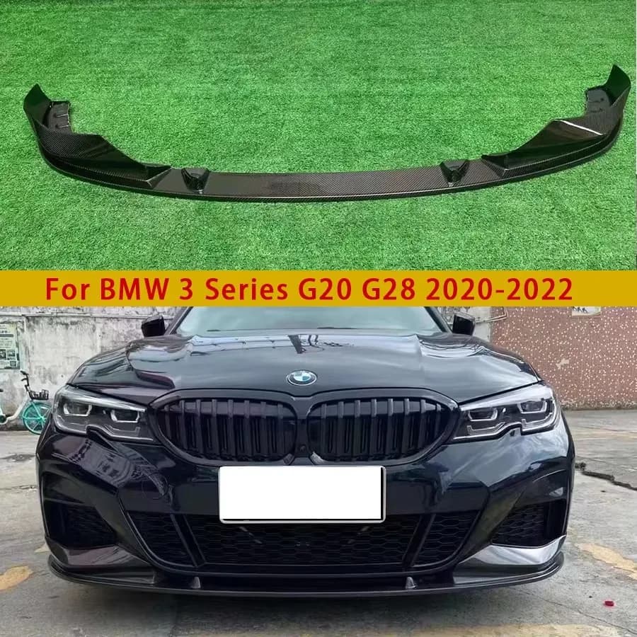For BMW 3 Series G20 G28 2019-2022 Carbon Fiber Car Front Bumper Diverter Spoiler Diffuser Front lip chin Car Accessories