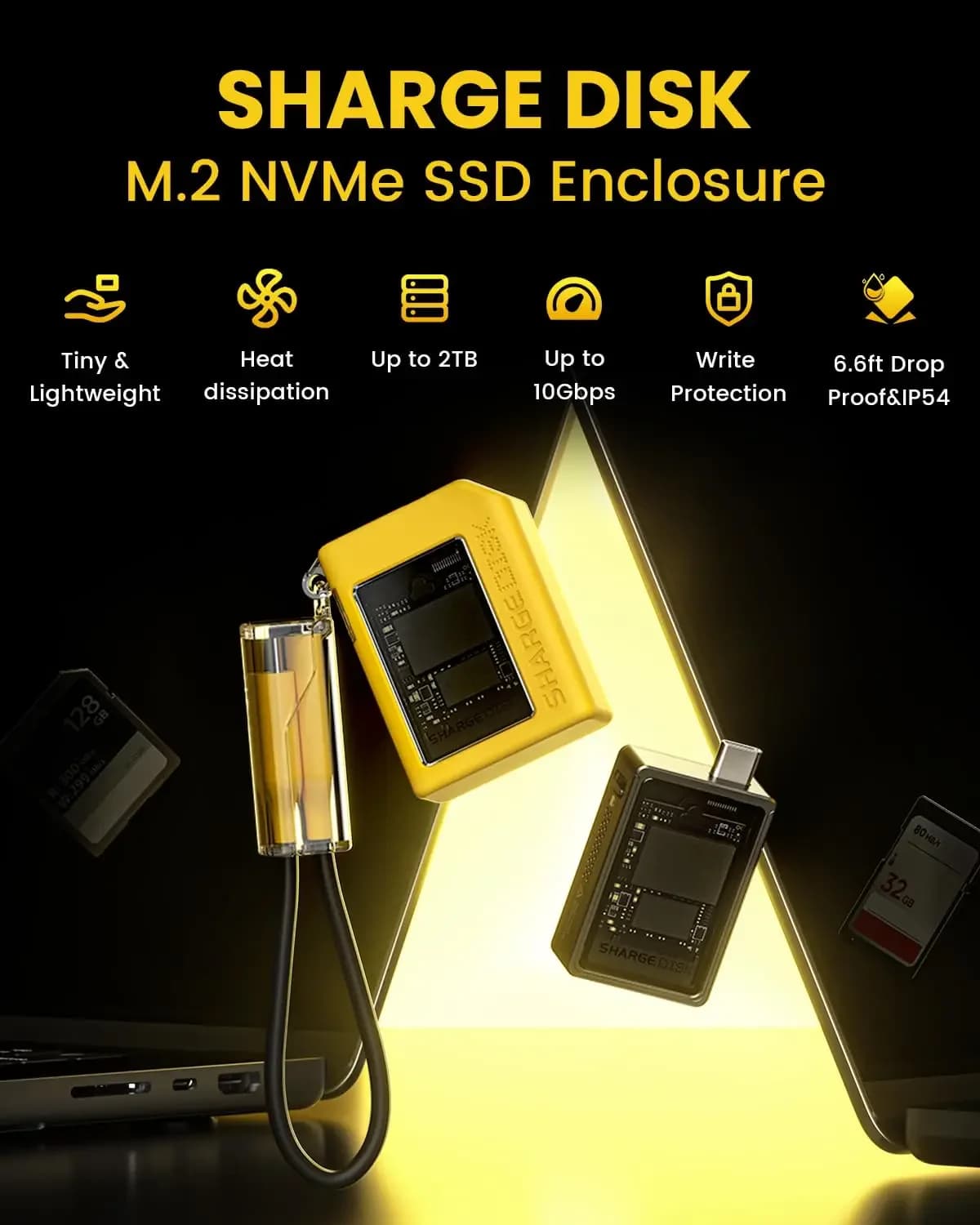Custodia SSD M2 Custodia SSD 2230 M.2 NVMe USB 3.2 Gen2 (10 Gbps) a SSD esterno NVMe PCI-E M.2 per fotocamera da gioco PS5 per laptop