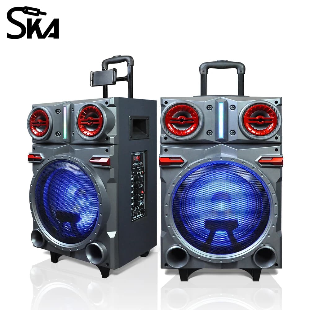 10'' 280W Bluetooth Trolley Speaker Outdoor Portable FM Loudspeaker Karaoke Machine Party Audio Speaker Music Player RGB Lights