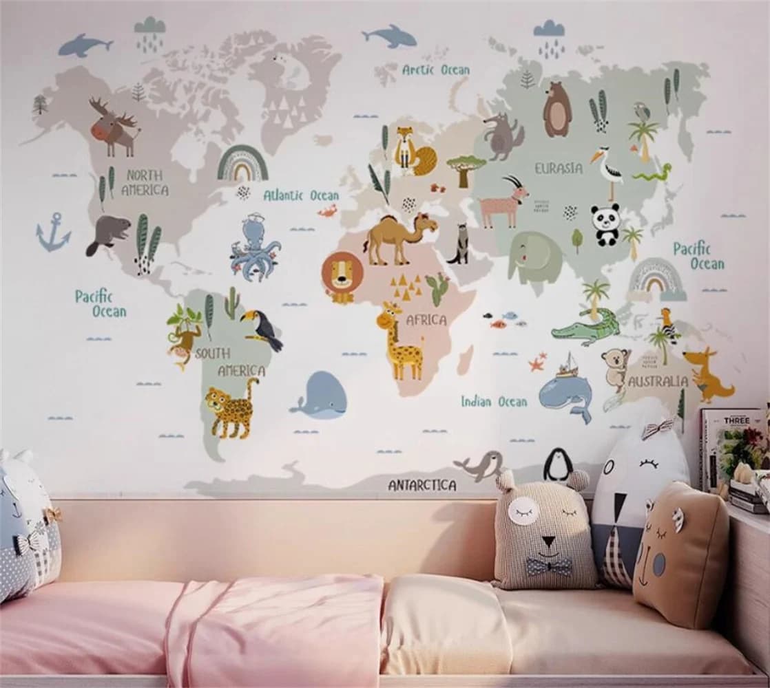 Beibehang papel de parede carta da parati personalizzata cartoon world sfondo parete decorazione della casa carte da parati decorazioni per la casa 3d murale