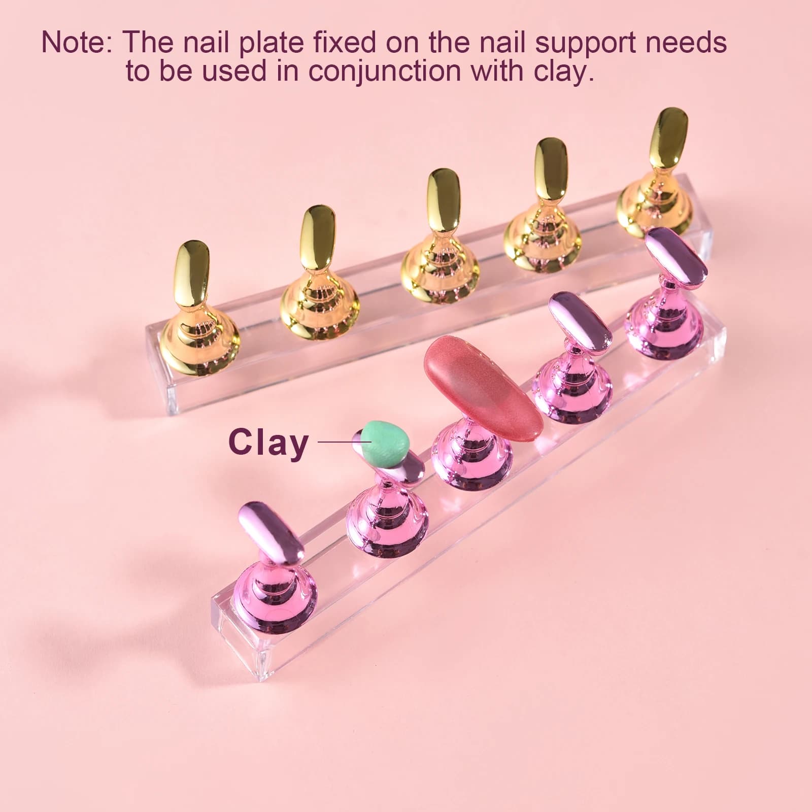 Set di 5 Pezzi Espositore per Pratica Nail Art, Supporto Magnetico per Punte Unghie a Forma di Pezzi degli Scacchi, Supporto per Pratica Unghie a Scacchiera, Strumento per Manicure