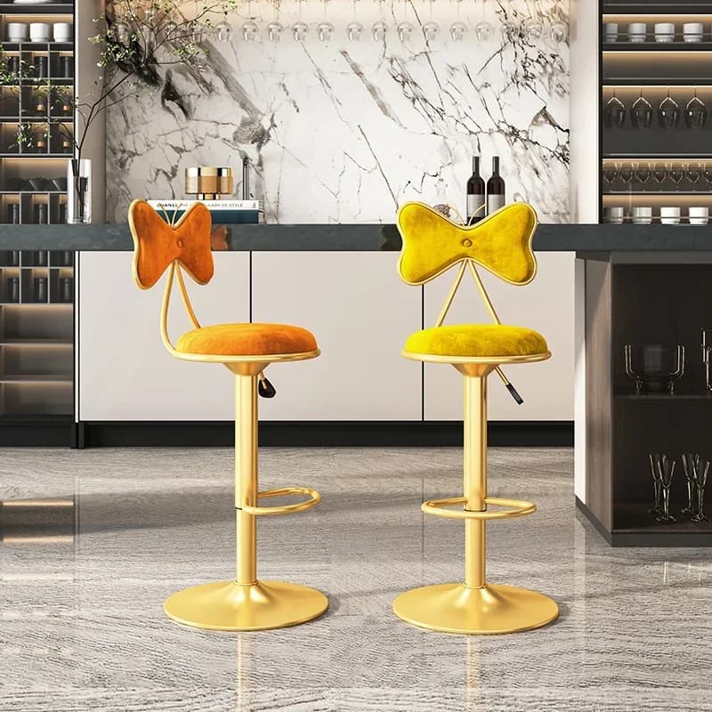 Bancone Sgabelli da bar in velluto Altezza reception Gaming Camera da letto Barbiere Parrucchiere Sedie da pranzo Minimalista Cadeira Mobili unici