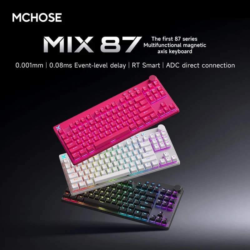 Mchose Mix87 Magnetic Keyboard Swtich Wired Game Keyboard 8K + 256K Esport 0.08 ms Custom player accessories for low latency e-sports