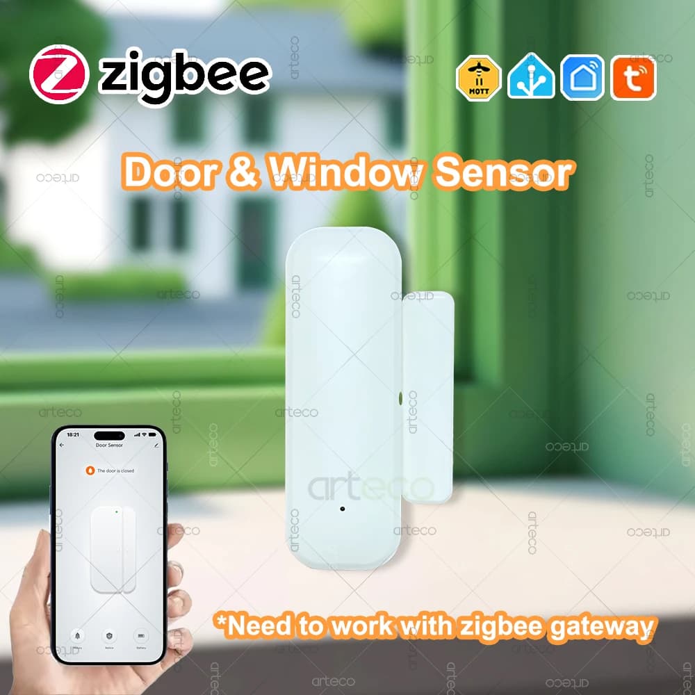 Sensore per porta Zigbee Sensore per finestra Rilevatore magnetico wireless per porta aperta e chiusa Sensore di allarme antifurto per la sicurezza domestica intelligente Necessita hub