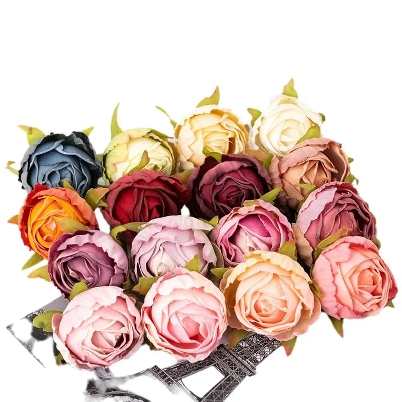 50/100PCS Fiori Artificiali Boccioli di Tè Festival di Nozze Ghirlanda Casa Camera Decora Regali Fai Da Te Contenitore di Caramelle Artigianato Rosa di Seta oggetti di scena