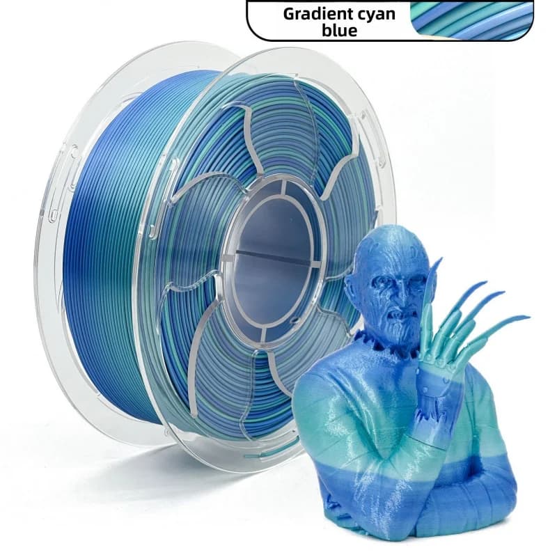 Silk Rainbow Gradient PLA 3D Printer Filament, 1.75mm