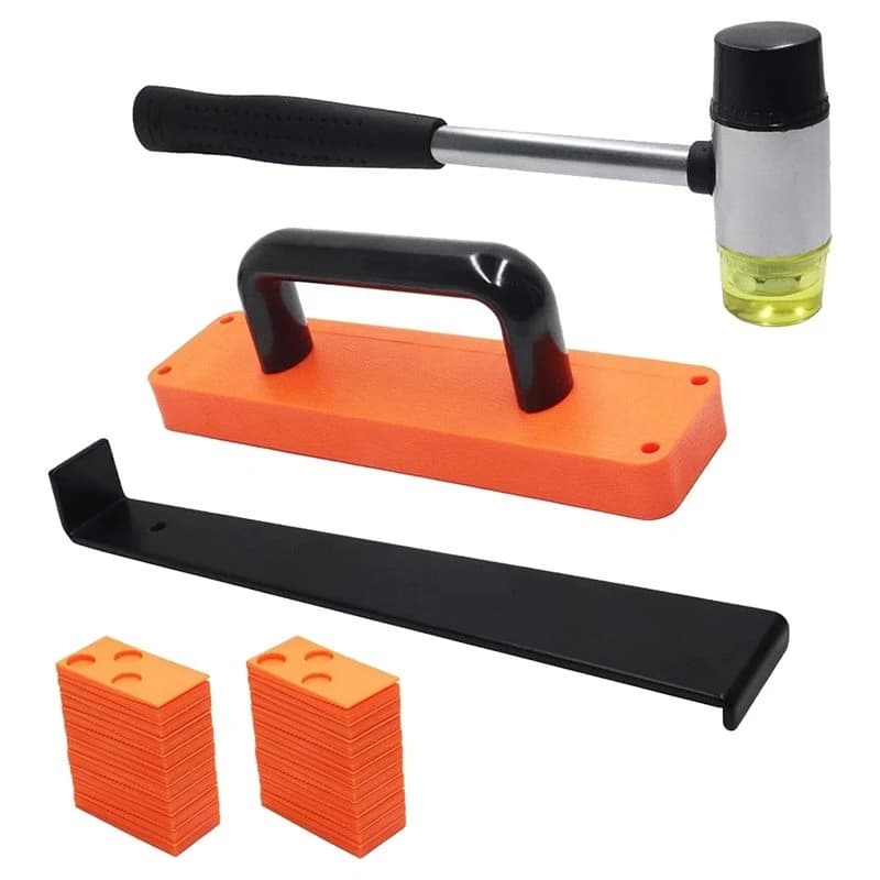 Installation Kit For Laminate Wood Flooring-43PC Includes 40 Floor Spacers, Tapping Block& Mallet