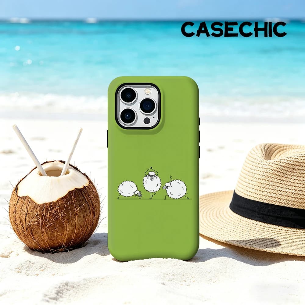Custodia CaseChic opaca antiurto per MagSafe per iPhone 17 16 15 14 Plus Pro Max, cover rigida in PC con motivo pecora danzante