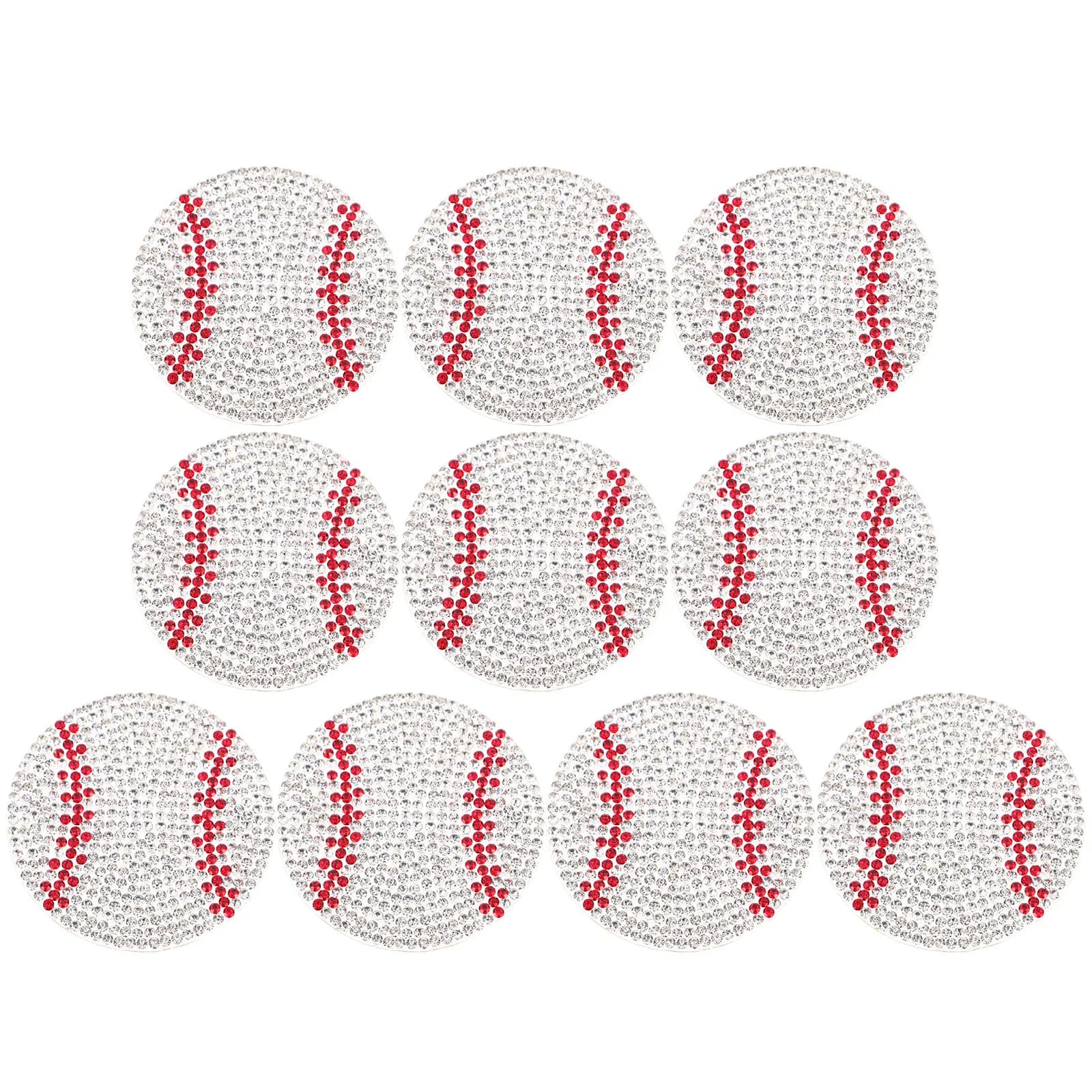 10 Pezzi Toppe Termoadesive con Strass a Tema Baseball, Applicazioni Scintillanti Sportive per Abbigliamento, Cappelli, Zaini, Miglioramento Fai-da-te della Moda, Lunga Durata