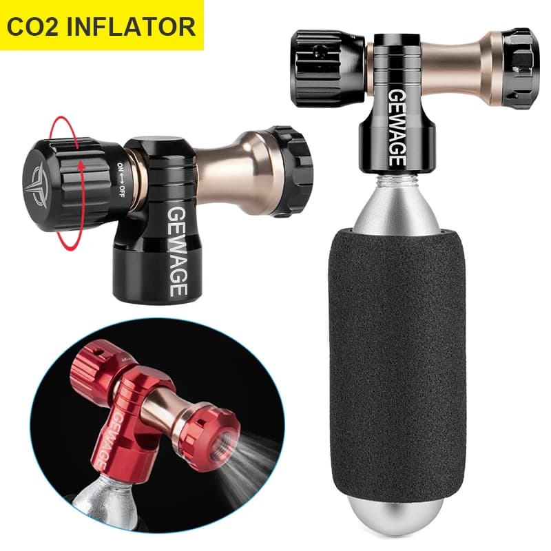 Pompa CO2 per bicicletta Adattatore Schrader Presta Pompa per bici Gonfiatore Tubo per pneumatici in alluminio Mini dimensioni Pompe per bicicletta MTB Mini pompa a mano