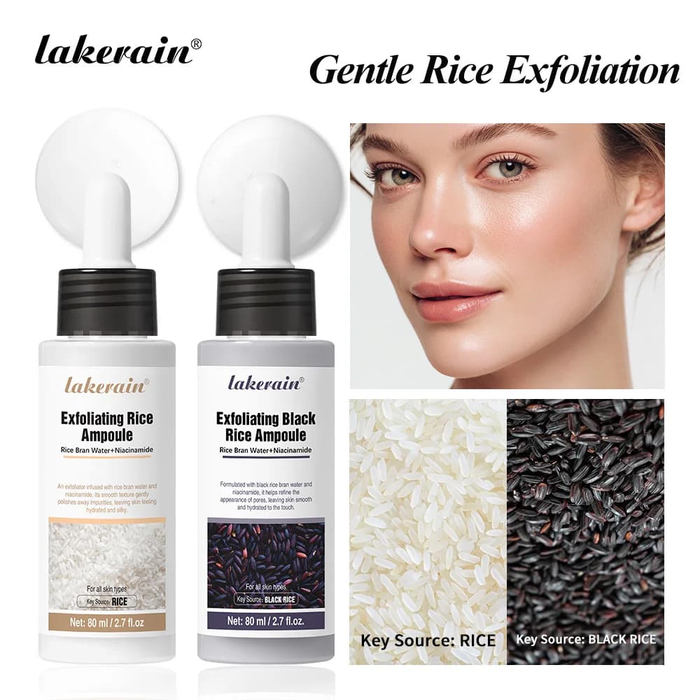 Esfoliante Delicato al Riso con Effetto Illuminante, Idratazione a Lunga Durata, Pulizia Delicata e Lenitiva per la Pelle - Ampoule Esfoliante al Riso