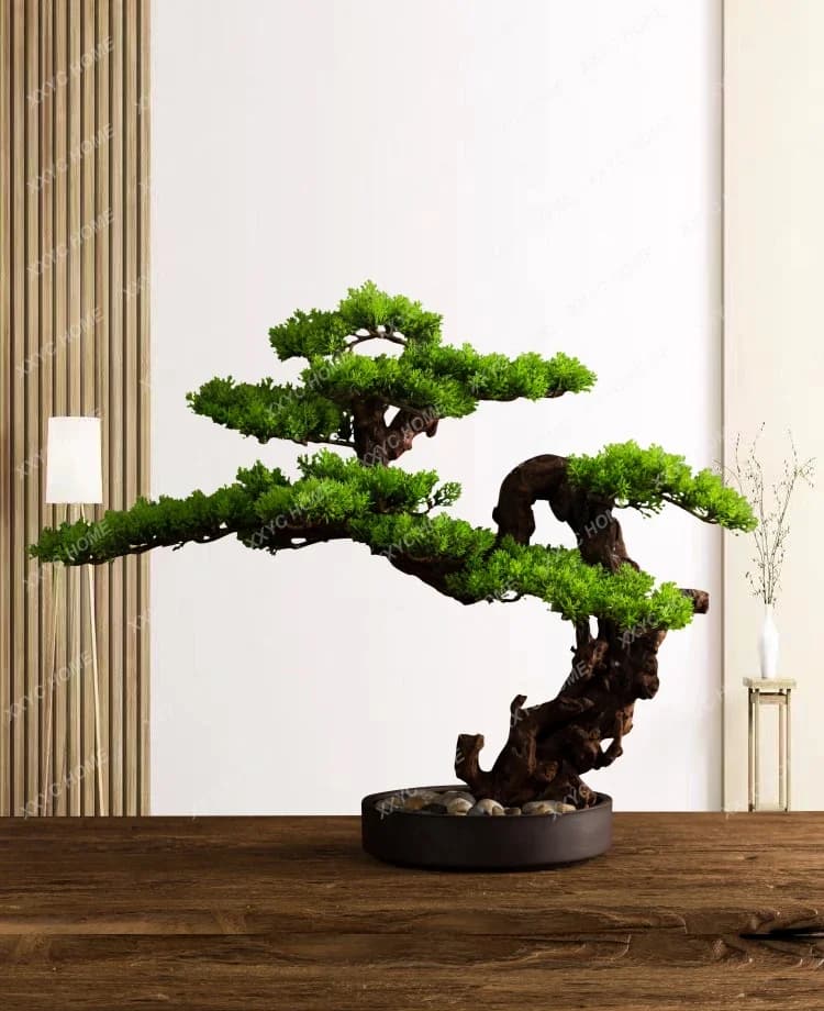 Artificial Greeting Zen pine decoration New Chinese bonsai Green plant Living room entrance