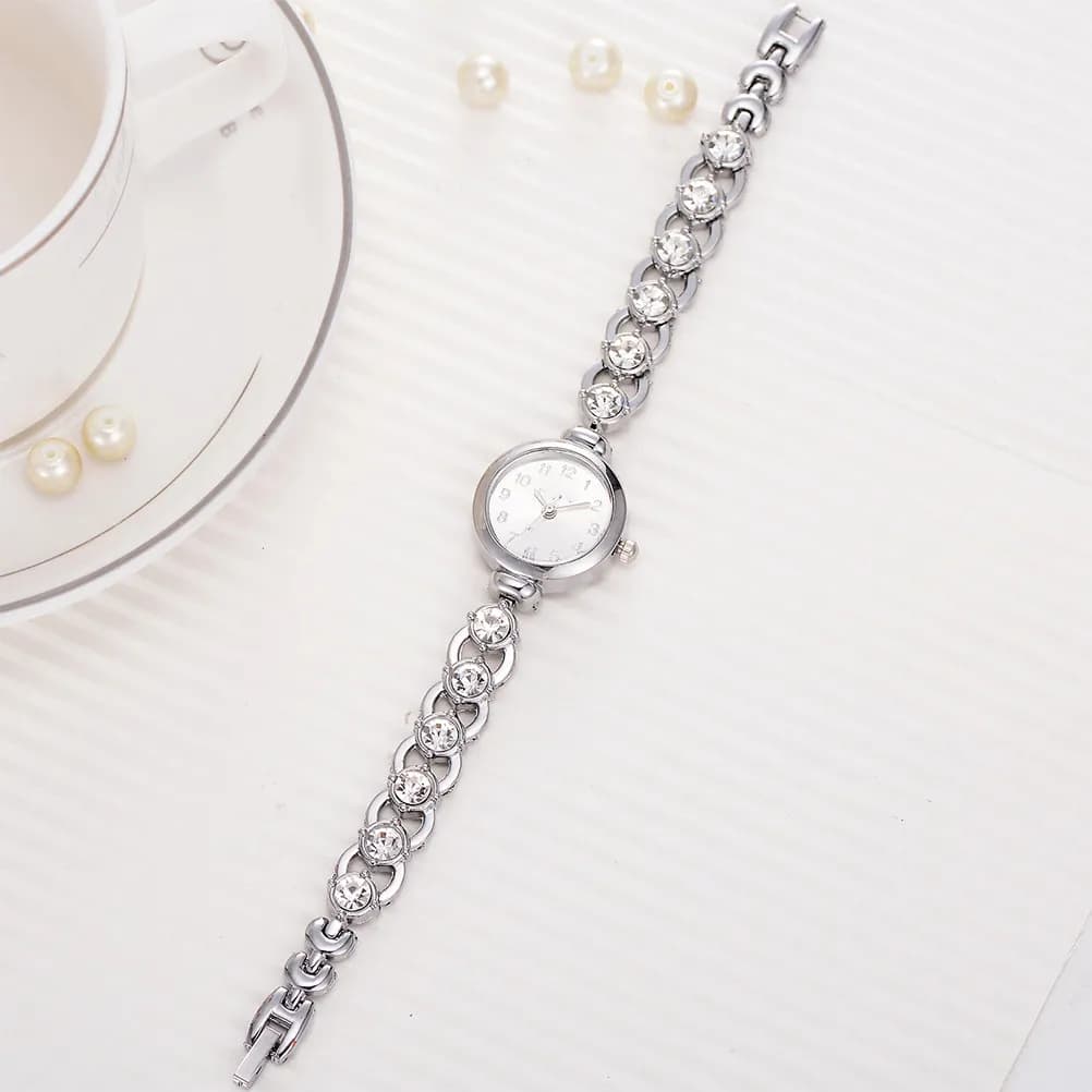 Orologio da polso da donna alla moda, bracciale in argento, orologio al quarzo, regalo elegante per San Valentino, Natale, compleanno, festa della mamma