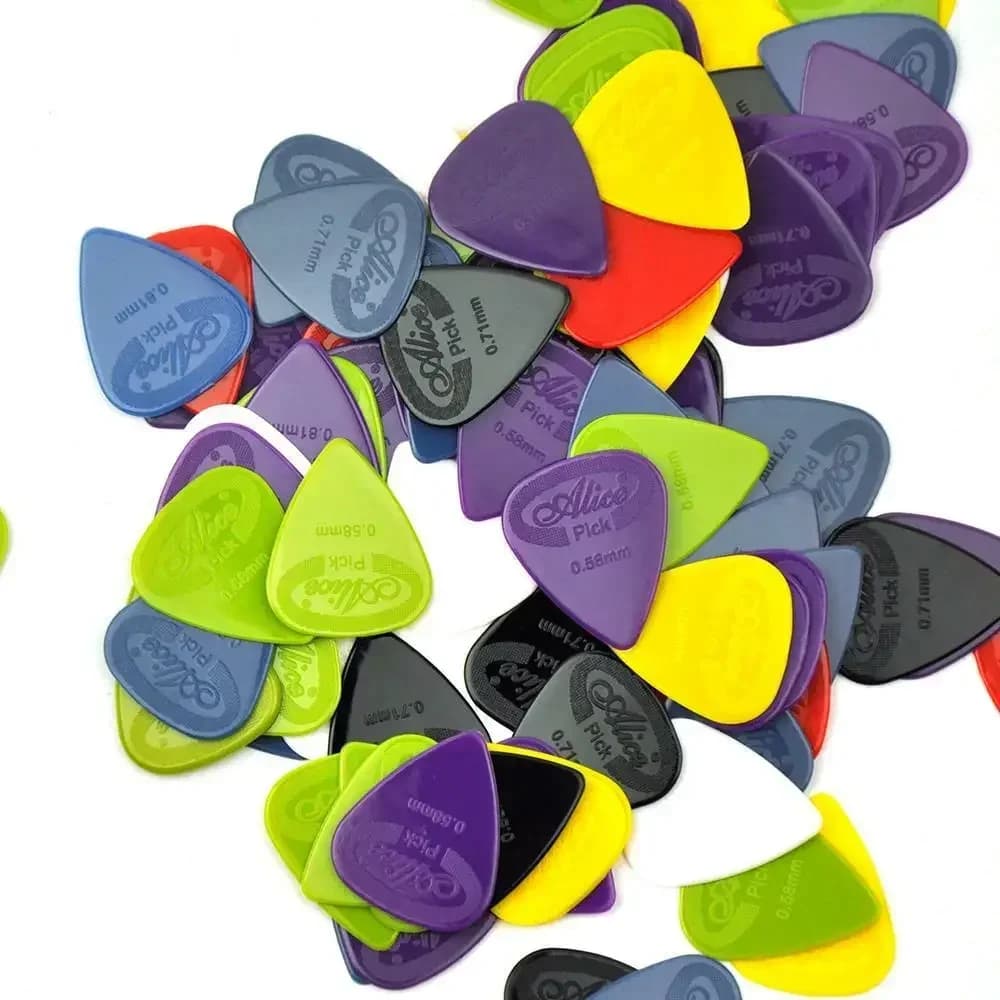 Plettri per chitarra Alice da 100 pezzi Plettri per chitarra elettrica/acustica in nylon antiscivolo 6 spessore