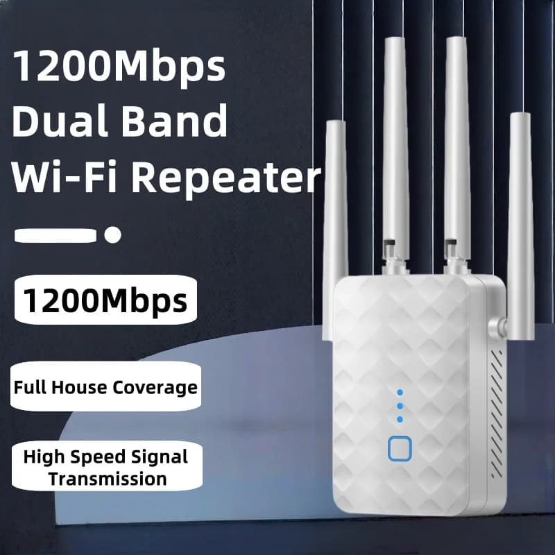 Ripetitore WiFi 1200Mbps Wireless 2.4G/5GHz Dual Band Wi-Fi Estensore di segnale Amplificatore Router Amplificatore a lungo raggio Bande ad alta velocità
