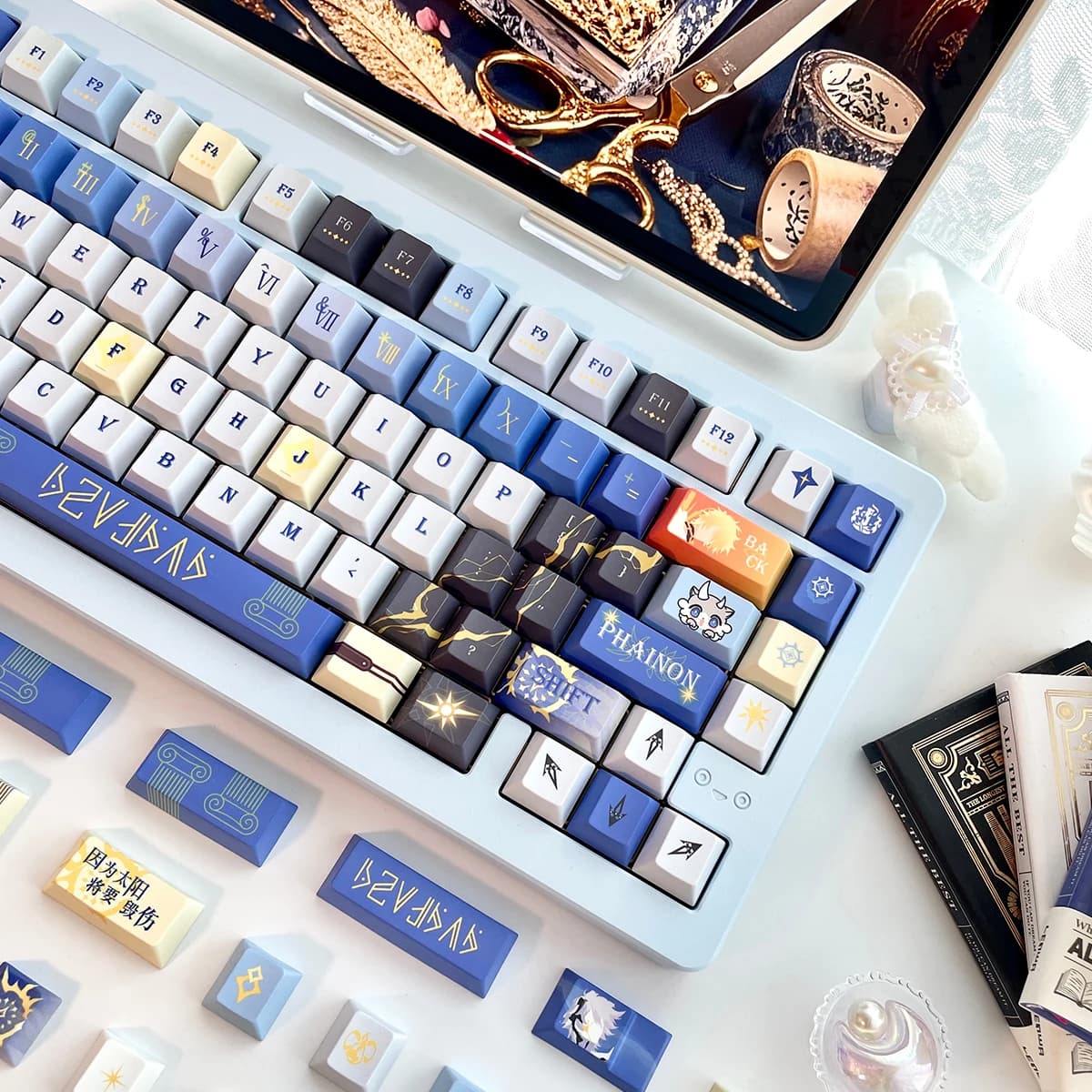 Honkai: Star Rail Keycap PBT Cherry Theme Profile Phainon Anime Game Keycaps Translucent mechanical keyboard caps with lateral engraving