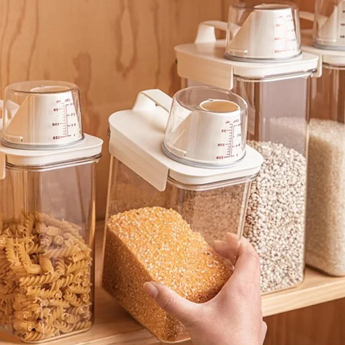 Transparent Storage Jar for Grains, Rice Bucket, Tea, Dried Fruits Storage Box, Kitchen Grain Bucket, Storage Jar, Sealed Jar