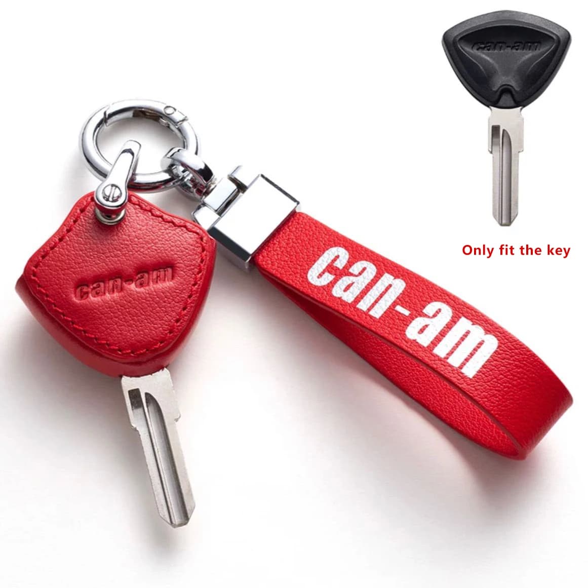 Custodia per chiave moto in vera pelle per BRP Bombardier Can-am Can Am Modifica moto Portachiavi Portachiavi Accessori Fob