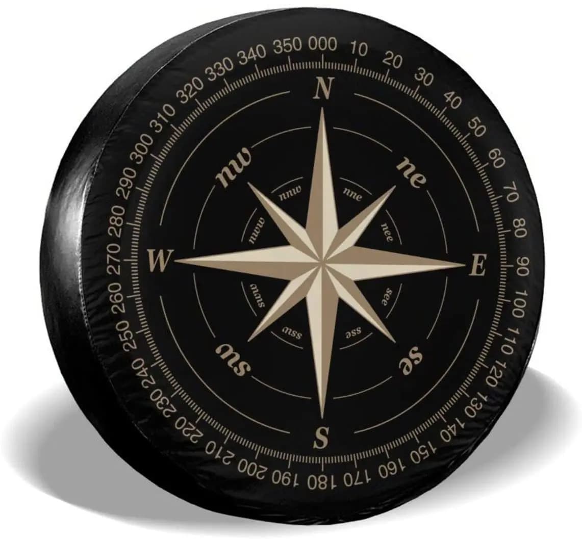 Compass Black Rose Solar Wheel Covers Suitable for trailer, camper, SUV and many 15-inch vehicles