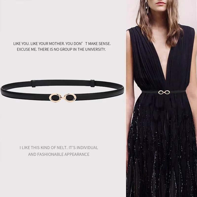 Cintura Sottile con Fibbia Decorativa per Donna, Nuovo Articolo Estivo da Abbinare a Vestiti, Maglioni, Completi, Piccola Cintura per Valorizzare la Silhouette