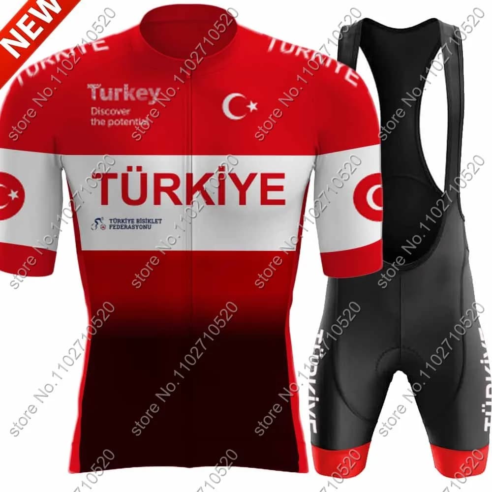 Turkish Cycling Knit 2024 Set summer red tatta-kiye clothing wind vests road bike shirts cycling suit shorts with MTB Ropa Maillot straps