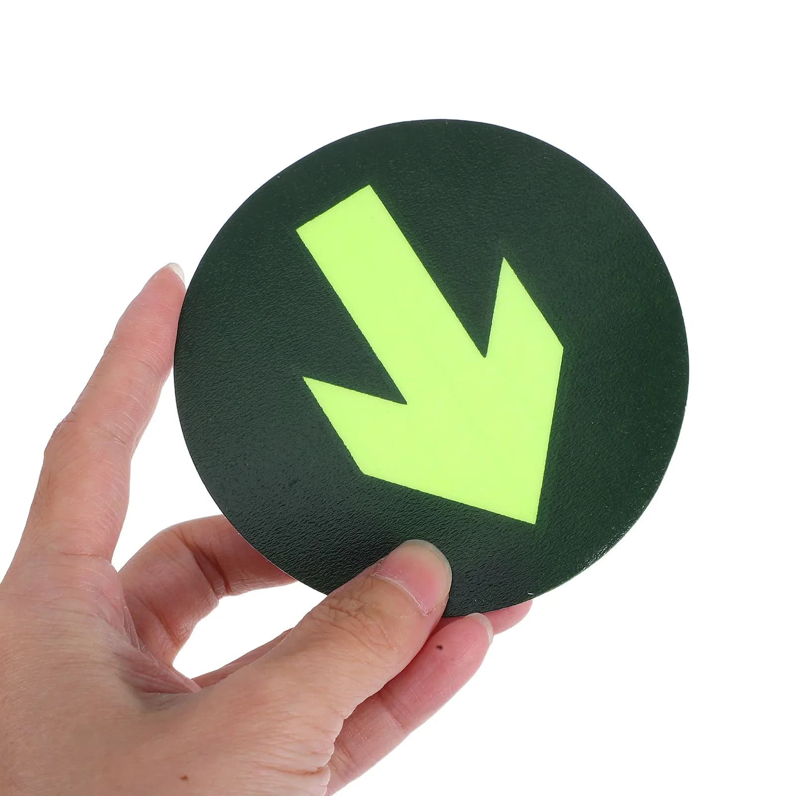 10Pcs Safety Floor Sticker Glow in The Dark Arrow Design Wear Resistant Waterproof Exit Sign for Business Public Areas Emergency