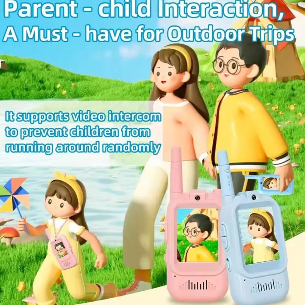 Video Walkie Talkie per bambini, Walkie Talkie per bambini ricaricabili Confezione da 2, Giocattoli per interni ed esterni per giochi, feste, campeggio, Natale L0U6