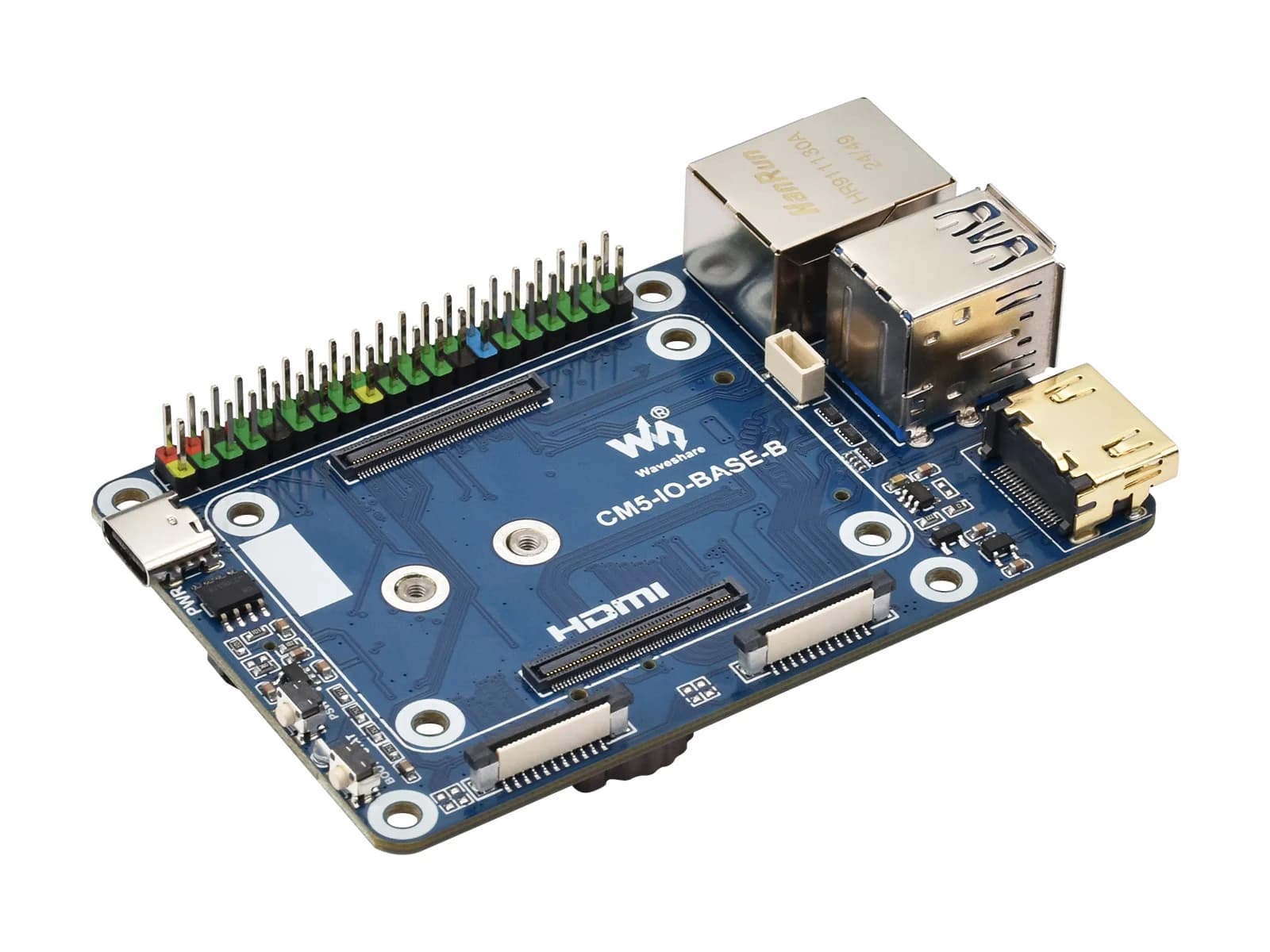 CM5-IO-BASE-B, designed for the Raspberry Pi 5 processing module, EEPROM chips and integrated encryption