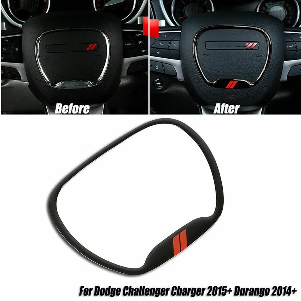 Copertura del rivestimento del telaio del volante dell'auto per Dodge-Challenger Charger 2015+ per Durango per Jeep Decorazione del tappo del volante automatico
