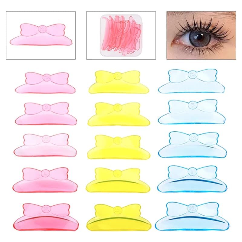 di5 Bigodini Paia in Silicone Shaped Flake Without Collar for Permanent Eyelashes, Eyelash Lamination Pads, Accessories and Tools for Extension 3D Eyelashes per