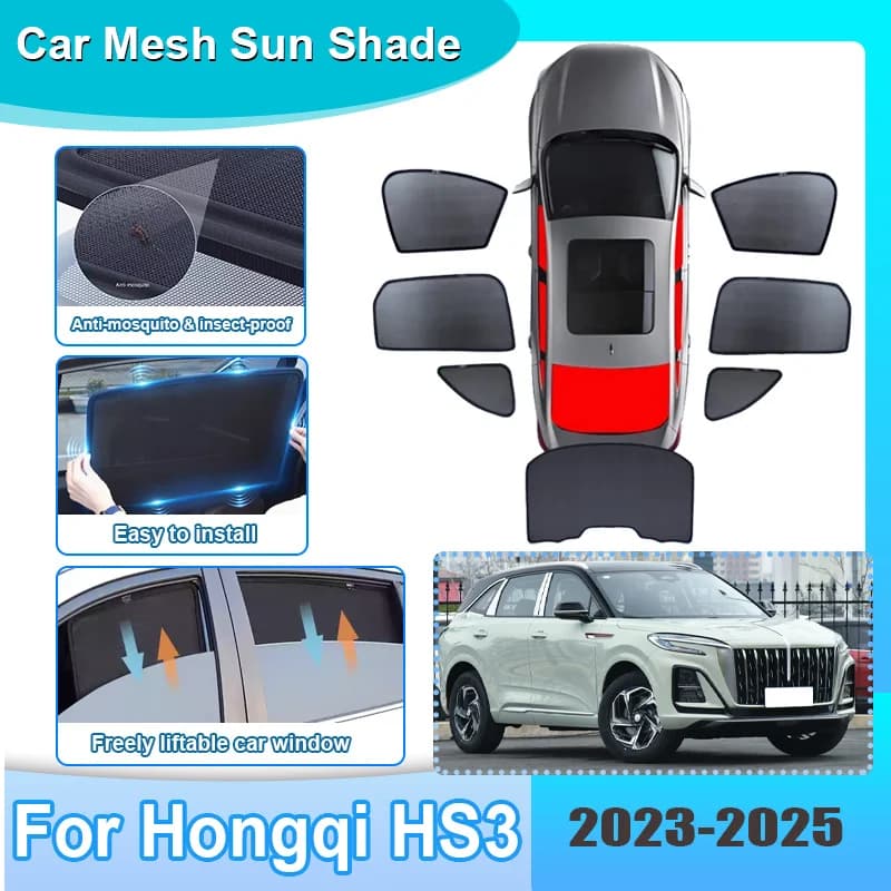 Tendina Parasole a Rete per Auto Hongqi HS3 2023 2024 2025, Oscurante Anti-UV, Isolamento Termico, Tendina per Parabrezza, Accessori Auto
